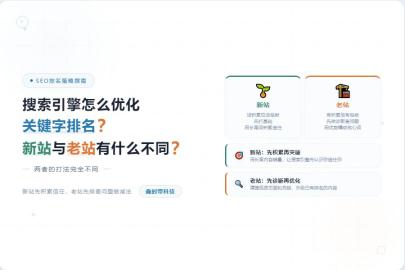 SEO搜索引擎怎么优化网站关键字排名？新站与老站有什么不同？